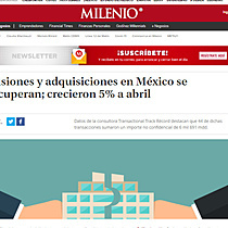 Fusiones y adquisiciones en Mxico se recuperan; crecieron 5% a abril